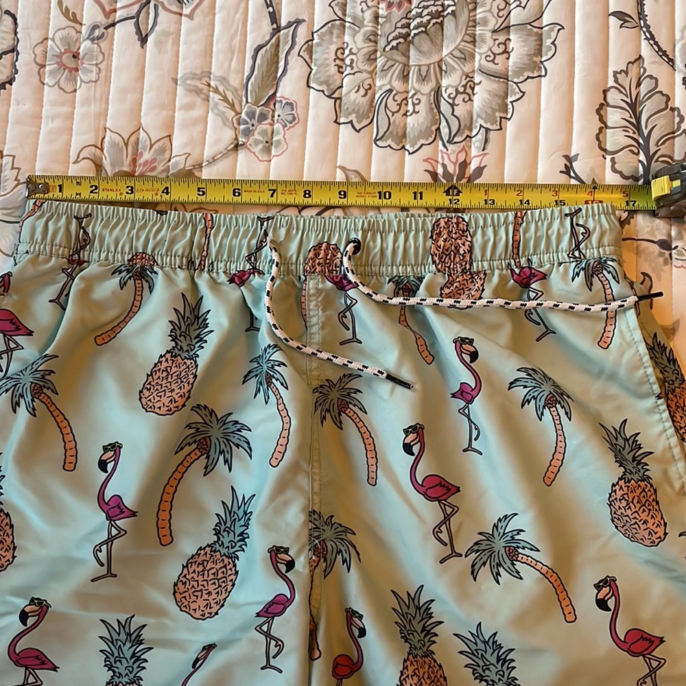 💙 Maui and Sons Board Shorts Swim Trunks Retro Surf Pineapple Mint Green - Picture 7 of 7
